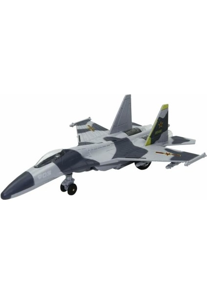 HW777-17 - Çek Bırak Metal Uçak Sesli Işıklı - Gri (Lisinya)