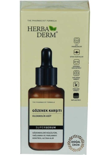 Superserum Oleanolik Asit Gözenek Karşıtı Doğal Yüz Serumu 30 ml
