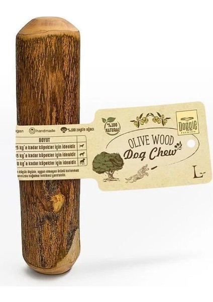 Doğal Zeytin Ağacı Çiğnenebilen Köpek Oyuncağı L 19 X 3,5 Cm - 25 Kg