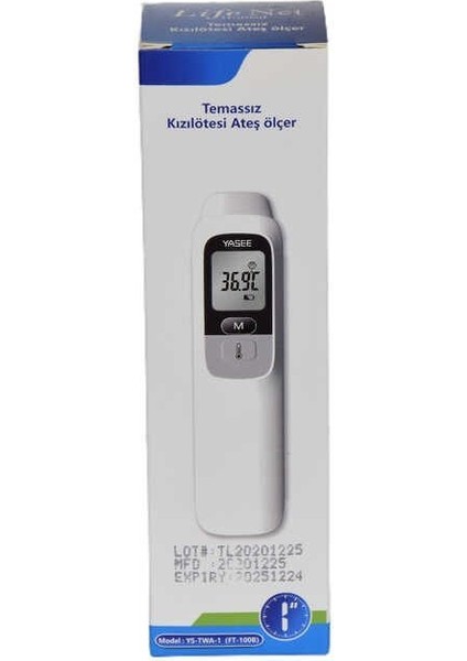 OEM Temassız Ateş Ölçer Kızıl Ötesi Vücut ve Alından Termometre Pilli FT-100B