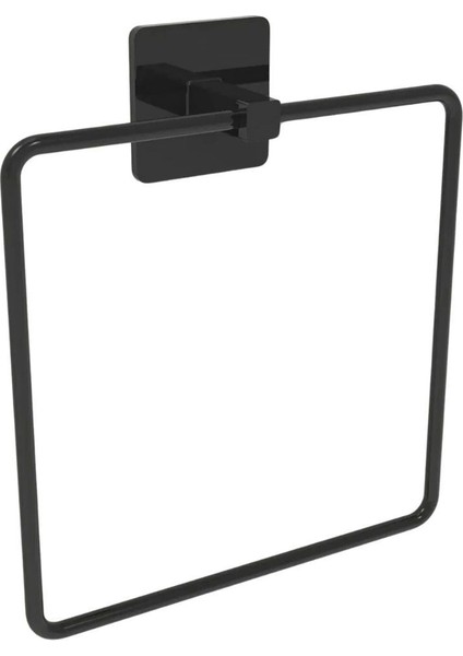 Kendiliğinden Yapışkanlı Siyah Paslanmaz Metal Kare Havluluk ( Lisinya )