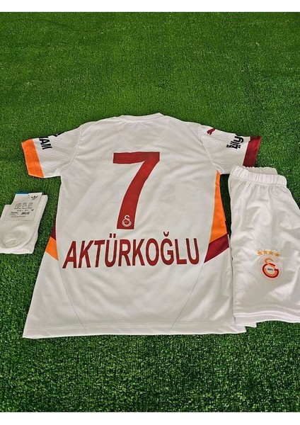 2024/2025 Sezon Kerem Aktürkoğlu7 Numara Beyaz Deplasman Yeni Sezon Çocuk Futbol Forması