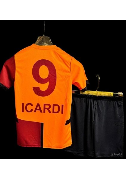 Mauro. Icardi. 9 Sarı-Kırmızı .galatasaray. Iç Saha Parçalı Çocuk Forması Forma+Şort+Çorap