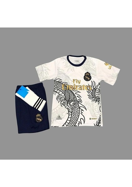 Cr7 Cristiano Ronaldo Özel Tasarım R€al Mædrid Beyaz Dragon Çocuk Forması fiyatları