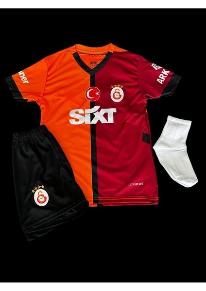 Sarı-Kırmızı .galatasaray. Iç Saha Parçalı Çocuk Forması Forma+Şort+Çorap