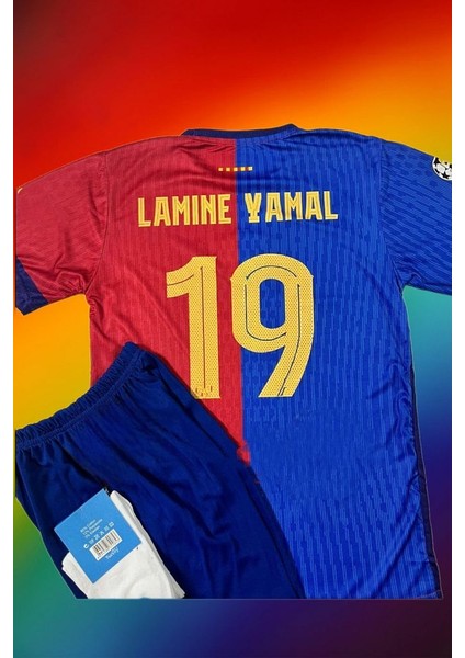 2024/25 Lamine Yamal 19 Özel Tasarım Çocuk Futbol Forması 3'lü Takım indirimleri