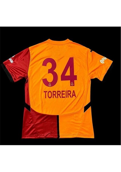 Lucas. Torreira. 34 Sarı-Kırmızı .galatasaray. Iç Saha Parçalı Çocuk Forması Forma+Şort+Çorap