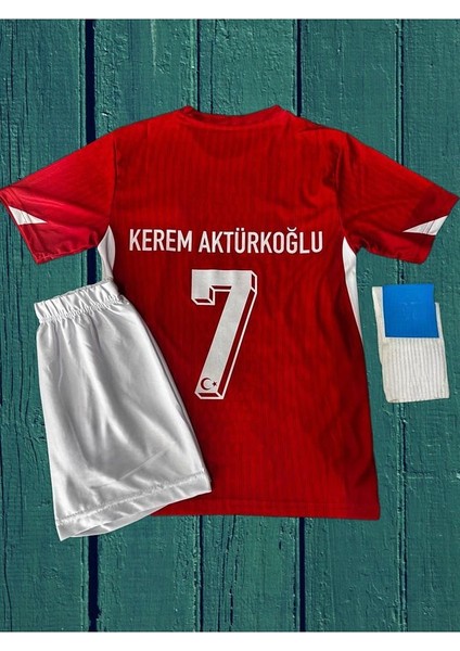 Türkiye Euro 2024 Kerem Aktürkoğlu 7 Iç Saha Çocuk Forması 3'lü Set (Red) indirimleri