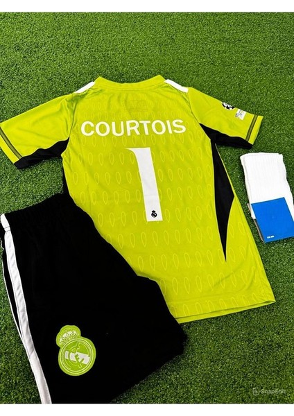 Courtois 1 Kaleci 'real-Madrid-Cf' Yeni Sezon Özel Tasarım Futbol Çocuk Forması 3'lü Takım indirimleri