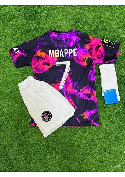 Mbappe 7 P's'g 'paris-Saint-Germain-Fc' Eyfel Desenli Özel Tasarım Çocuk Futbol Forması 3'lü Takım fırsatları