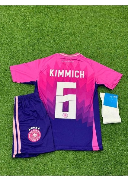 Almanya Euro 2024 Joshua Kimmich 6 Deplasman Pembe Çocuk Forması 3'lü Set (Pink)