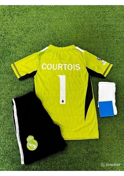 R.e.a.l M.a.d.r.i.d Courtois 1 Numara Kaleci Çocuk Forması 3 Lü Set