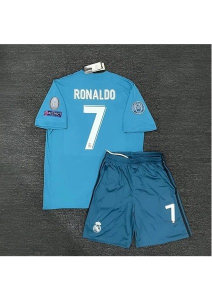 'real/madrid' Ronaldo Cr7 Rövaşata Turkuaz Çocuk 3 Lü Set Futbol Forması