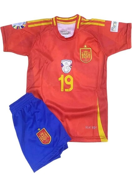 Ispanya Euro 2024 Lamine Yamal 19 Ev Sahibi Forması Çocuk Forması 3 Lü Set