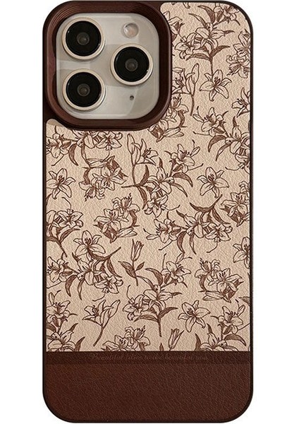 Apple iPhone 11 Pro Max Uyumlu Kılıf Zebana Lily Flowers Silikon Kılıf Kahverengi