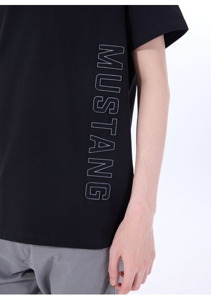 Bisiklet Yaka Baskılı Siyah Erkek T-Shirt M5SM-TST1300 fırsatları