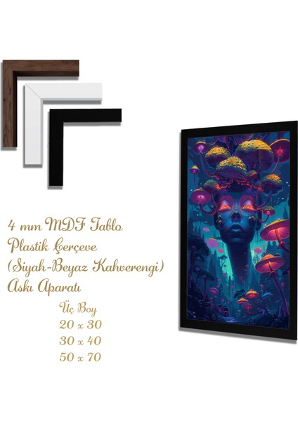 Ahşap Tablolar- Yapay Zeka ile Oluşturulmuş Görseller Uv Baskı-Mdf Tablo /6778
