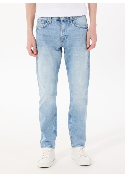 Orta Bel Slim Fit Açık Mavi Erkek Denim Pantolon Vegas Slım - 1209 modelleri