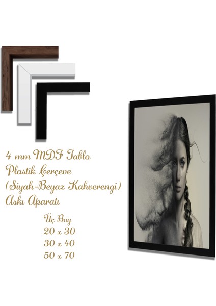 Ahşap Tablolar- Yapay Zeka ile Oluşturulmuş Görseller Uv Baskı-Mdf Tablo /6437