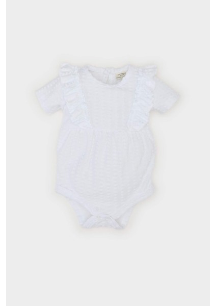 Kız Bebek Yenidoğan Bisiklet Yaka Kısa Kollu Çıtçıtlı Body C8811A525SM