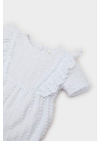 Kız Bebek Yenidoğan Bisiklet Yaka Kısa Kollu Çıtçıtlı Body C8811A525SM