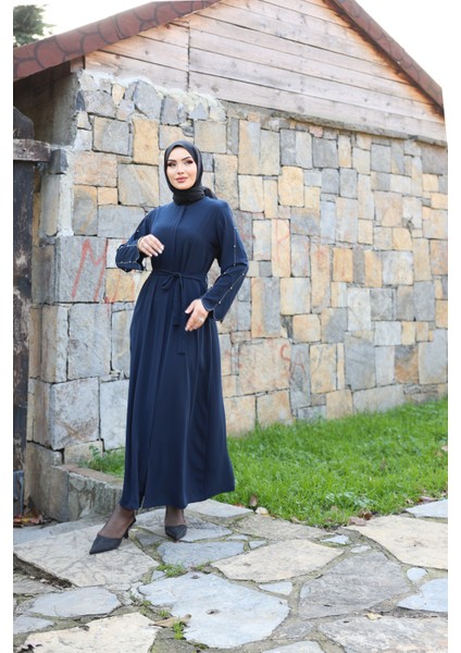 Kolu Tam Taşlı Elbise
