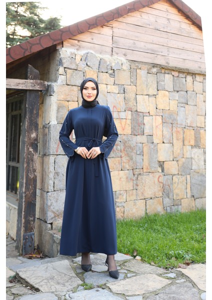 Kolu Tam Taşlı Elbise