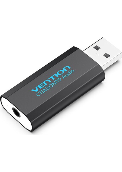 Ventıon USB Harici Ses Kartı 3.5mm Adaptörü Sürücüsüz Siyah (Yurt Dışından)