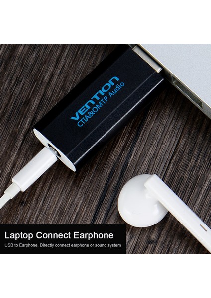 Ventıon USB Harici Ses Kartı 3.5mm Adaptörü Sürücüsüz Siyah (Yurt Dışından) fırsatları