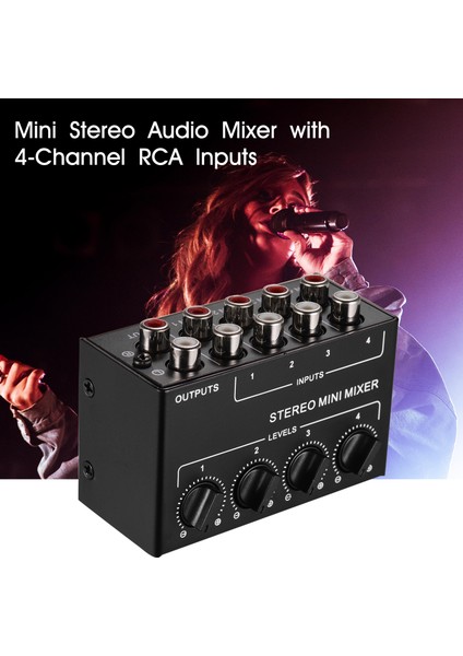 Mini Stereo Ses Karıştırıcısı 4 K Rca Girişi Ayrı Ses Kontrolleri (Yurt Dışından)
