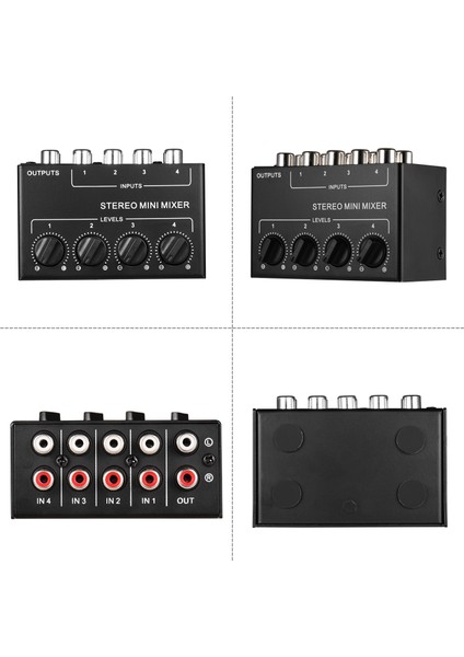Mini Stereo Ses Karıştırıcısı 4 K Rca Girişi Ayrı Ses Kontrolleri (Yurt Dışından)