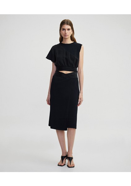 Kumaş Mix Midi Etek IS1250004155001