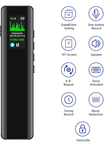 8gb Dijital Ses Kaydedici Hd Kayıt 60 Saat Sürekli Kayıt (Yurt Dışından) modelleri