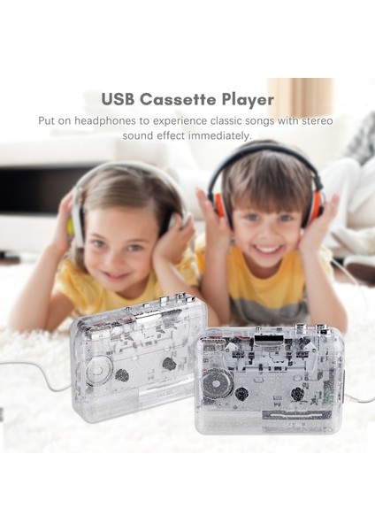 Taşınabilir USB Kaset Oynatıcı Transparan Kaset Yakalayıcı (Yurt Dışından)