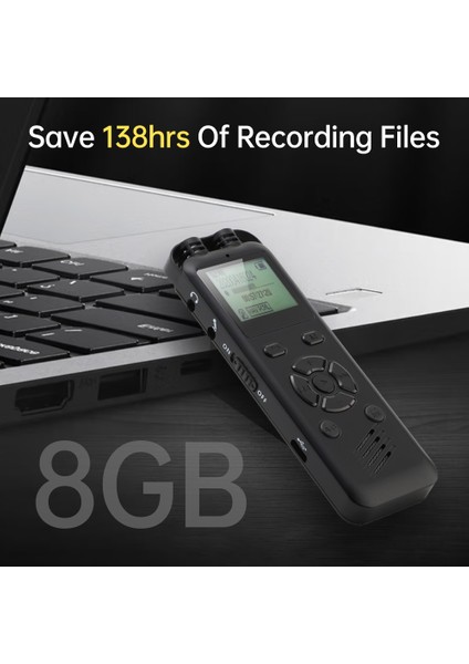 8gb Dijital Ses Kaydedici Ses Etkinleştirilmiş Gürültü Azaltma (Yurt Dışından)