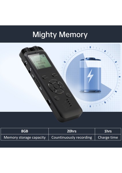 8gb Dijital Ses Kaydedici Ses Etkinleştirilmiş Gürültü Azaltma (Yurt Dışından)