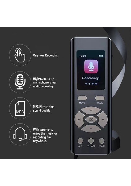 Akıllı Gürültü E Dijital Ses Kaydedici Yüksek Gerçekçilikli 2 K Stereo (Yurt Dışından)