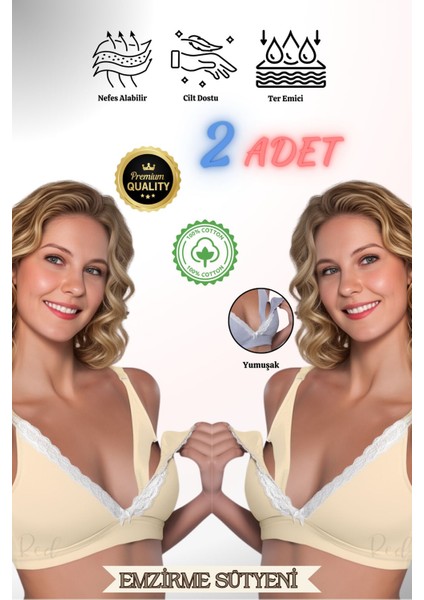 Pamuklu Hamile-Lohusa Emzirme Sütyeni-2'li Paket