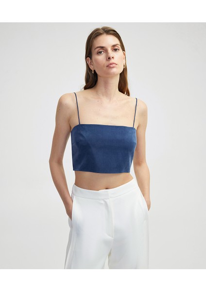 Kare Yaka Crop Bluz IS1250006095015