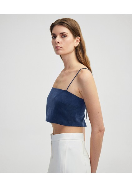 Kare Yaka Crop Bluz IS1250006095015 fiyatları