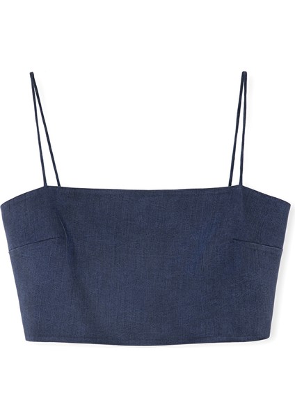 Kare Yaka Crop Bluz IS1250006095015 indirimleri