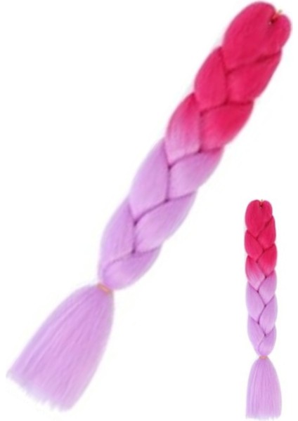 Afrika Örgüsü Ombreli Sentetik Saç 100 gr Neon Pembe - Lila fiyatları