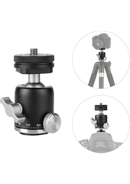 Kameralar Için Çok Fonksiyonlu Alüminyum Alöjli Mini 360° Panoramik Şapka Başlığı (Yurt Dışından)