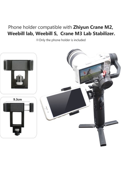 Gimbals Stabilizatör Cep Telefonu Tutucu 1/4 Inç Vida Soğuk Ayaklı Montaj Zhiyun Modellerine Uyumlu (Yurt Dışından)