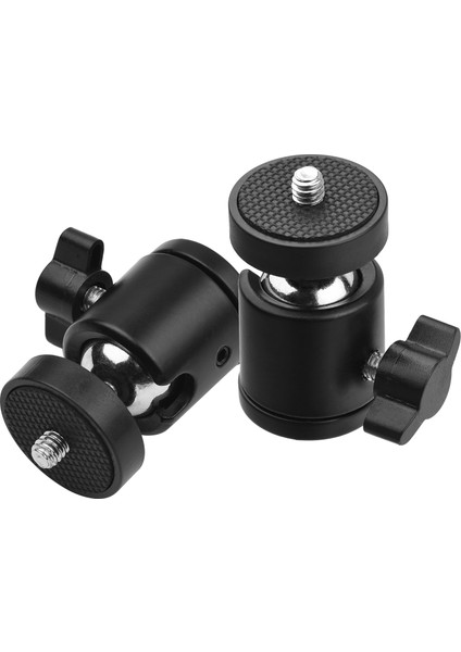 2 Adet Mini Döner Bilyalı Tripod 360 Derece Dönen 1/4 Inç Vida Taki (Yurt Dışından)