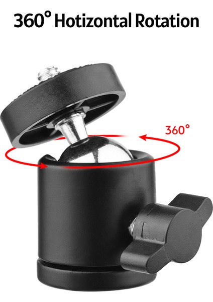 2 Adet Mini Döner Bilyalı Tripod 360 Derece Dönen 1/4 Inç Vida Taki (Yurt Dışından)