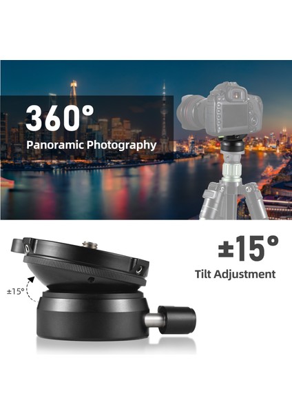 Alüminyum Alüvyon Fotoğraf Makinesi Tripod Başlığı 15° Eğimli Canon Nikon Sony Dslr ile Uyumludur (Yurt Dışından) fırsatları