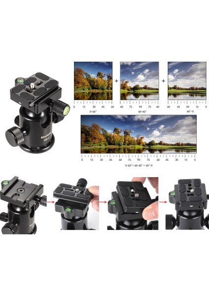 Manbily Kb-0 Kameraya Uygun Tripod Başlığı 2 Pivotal Düzey 15KG Maksimum Yük Taşıma Kapasitesi (Yurt Dışından)