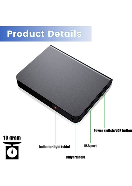 Q61 Mini Ses Kaydedici Mp3 Oynatıcı USB Şarj 8g Tf Kart (Yurt Dışından)