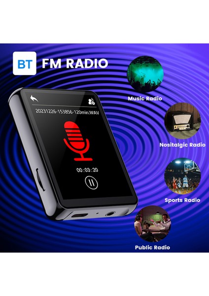 2.4 Inç Mp3 Oynatıcı Kayıpsız Ses Tam Dokunmatik Ekran (Yurt Dışından)